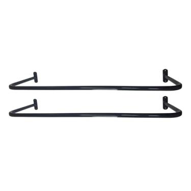 Imagem de Kit 2 Arara Cabideiro de Parede 1 Metro Reto Ferro Expositor de Roupas para Loja Closet (Preto)