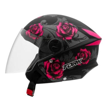 Imagem de CAPACETE ABERTO PRO TORK NEW LIBERTY 3 FLOWERS FOSCO ROSA - PRETO TAM. 56
