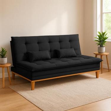 Imagem de Sofa Cama Mobly Suede Moderno Quarto Sala 3 Lugares Pes De Madeira - D