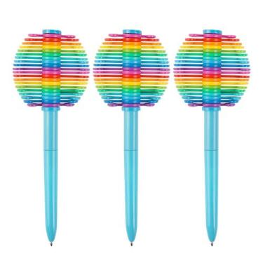 Imagem de Caneta esferográfica Fidget UEXINGOO Descompressão, 3 peças Rainbow