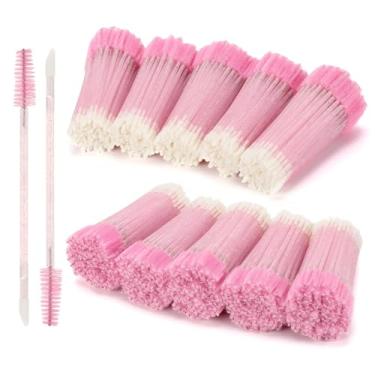 Imagem de 1000 pincéis labiais de ponta dupla, aplicador de batom, bastão de rímel descartável, pincel de maquiagem portátil para sobrancelhas, lábios