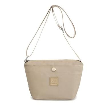 Imagem de Bolsa tiracolo feminina à prova d'água - elegante bolsa de ombro de nylon para trabalho e casual (branca)