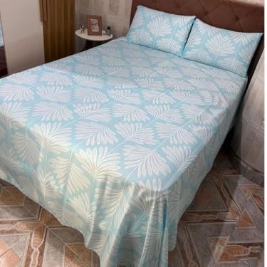 Imagem de Jogo Lençol Casal Padrão 3pçs Box 120 Fios Toque Aveludado(3-casal)