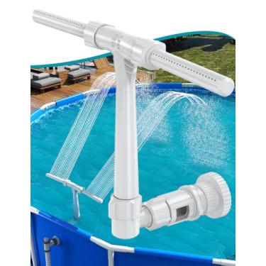 Imagem de Fonte de piscina para piscinas acima e no solo, spray duplo ajustável para cascata resfriador para piscina, fonte de água de spa de piscina, fonte de spray de piscina de alta pressão