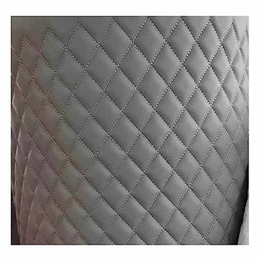 Imagem de Couro sintético acolchoado vinil PVC tecido de couro sintético impermeável tecido de couro sintético acolchoado ponto diamante acolchoado forro de linho estofado (cinza, 1,6 x 7 m)