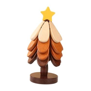 Imagem de Bothyi Suportes para árvores de madeira, árvore de Natal de madeira, porta-copos, almofada isolante resistente ao calor, decoração de mesa, porta-copos para, 4 Camadas