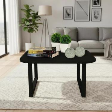 Imagem de Mesa De Centro Lateral De Apoio Para Sala Estar Square Preto Laca - Fo