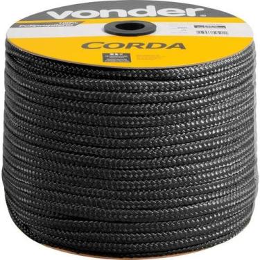 Imagem de Corda Multifilamentada Trançada 8mmx258m 7,45kg Preto Polipr - Vonder