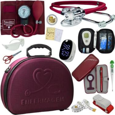Imagem de Kit Enfermagem Maleta Super Luxo Completa Aparelho Esteto Estagio Medi