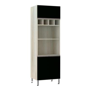 Imagem de Paneleiro 70 Cm Duplo Nicho Luci Legno Crema Com Preto Tx