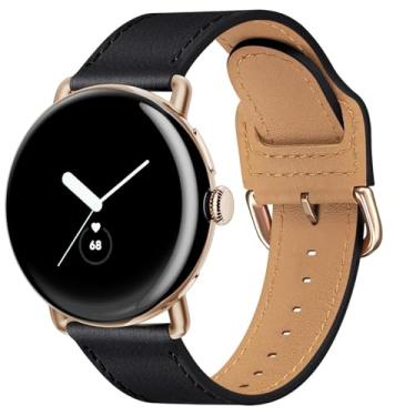 Imagem de TUV PLNT Pulseiras de couro compatíveis com Pixel Watch 4/3 de 45 mm, pulseira de couro compatível com Google Pixel 4/3/2/1 de 41 mm