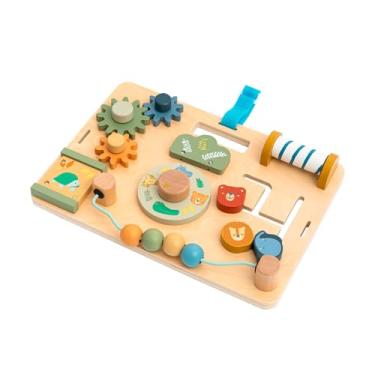 Imagem de Safari Busy Board Brinquedo Educativo Montessori para Bebês e Crianças Pequenas Tábua de Atividades Sensoriais de Madeira, B0mb4 Infantil