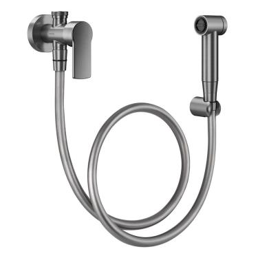 Imagem de Ducha Higiênica Docol Argon 90008488070 Com Registro E Derivação Grafite Escovado