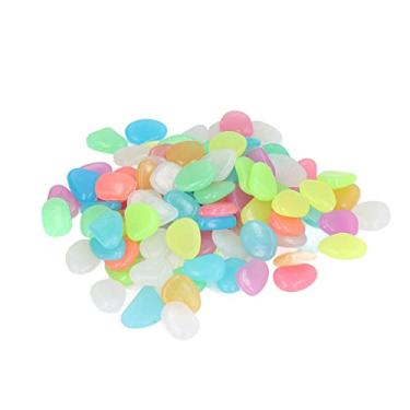 Imagem de Pedra Brilhante Fluorescente Luminosa Pedra Brilhante Colorida Feita de Resina, Reutilizável para Caminhos de Jardim (Cor Mista)