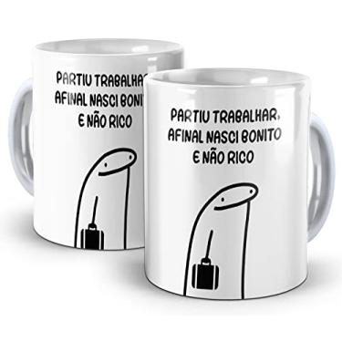 Imagem de FJ Utilitys Caneca Partiu trabalhar - Meme Flonk - Cerâmica - Decorativa - 325 ml