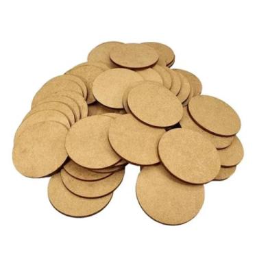 Imagem de kit com 100 Unidades Bolacha Porta Copo De Madeira Mdf 10 x 10 cm - Ma