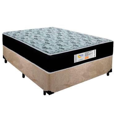 Imagem de Cama Box Casal Suede + Colchão Molas Ensacadas Sereneprime Sonnolux 138cm Bege - Suporta Até 110kg Por Pessoa