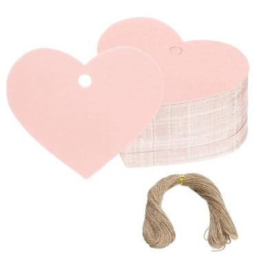 Imagem de PATIKIL Etiquetas de presente com cordão, 100 peças de etiquetas de papel em branco em forma de coração etiquetas para embrulho de presente com barbante de juta para lembrancinhas de festa de