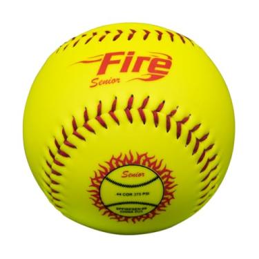 Imagem de Baden Bolas de softball Fire Senior Slowpitch - 1 dúzia (amarelo óptico de 30,5 cm (capa sintética))