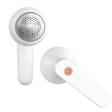 Imagem de Removedor de Fiapos Portátil Recarregável, 6 Lâminas, Display LED, 3 Velocidades, USB-C, Design Ergonômico, 21x8x7cm, Bateria de 8W (Branco)