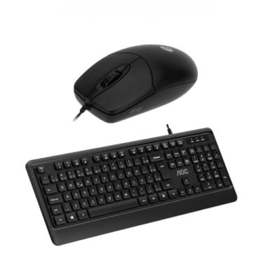 Imagem de Kit Teclado e Mouse Com Fio Para Computador, Conjunto de Teclado e Mouse - Cor Preta
