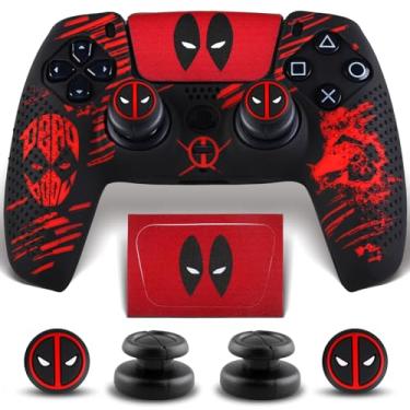 Imagem de SoAegis Anti-Slip Controller Skin Kit, with 2 Thumb Grip Cover & 2 Elevated Base, Silicone Controller Case with Textured Grip for PS5 DualSense Wireless Edition
