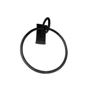 Imagem de Rumyn Anel de toalha redondo tradicional de ferro forjado - Suporte de toalhas de mão forjado à mão, cabide de toalha para organizador de banheiro, armazenamento de cozinha