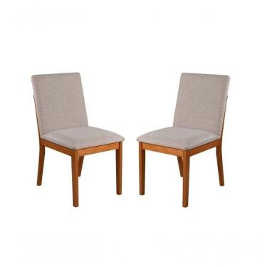 Imagem de Kit 2 Cadeiras Madeira Maciça Estofada - - Harmonia Salas