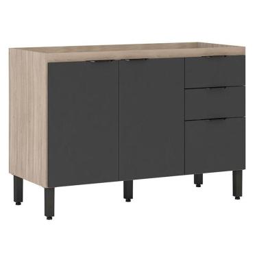 Imagem de Balcão Para Pia Firenze 120 Cm Avena Grafito - Demóbile