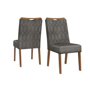 Imagem de Cadeira De Cozinha Bia Freijó Suede Lunar Grafite