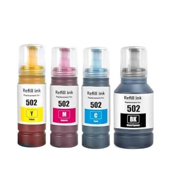 Imagem de IDO Garrafas de refil de tinta compatíveis com T502 502, tinta para impressora jato de tinta para ET-2850 ET-3830 ET-3850 ET-4850 ET-2760 ET3760 ET-4760 ET-3843 ET-2750 ET-3750 ET47500 ET-15 000