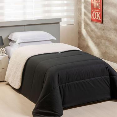 Imagem de Edredom Solteiro Coberdrom Flupy Percal-sherpa 1 Peça - Preto