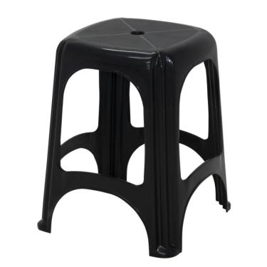 Imagem de Kit 8 Banqueta Tramontina Niteroi em Polipropileno Preto