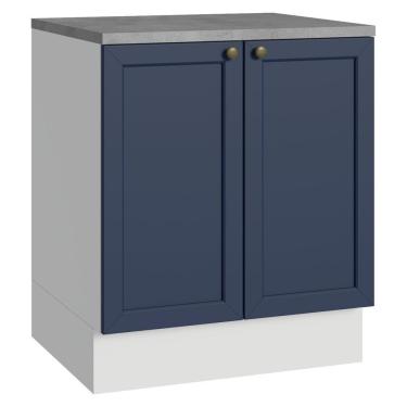 Imagem de Balcão De Cozinha 70 Cm 2 Portas Branco/azul Vik Madesa Branco/azul