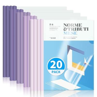 Imagem de WORPSON Pacote com 20, capas de relatório transparentes com barra deslizante, capacidade para 50 folhas – Pastas de apresentação para letras e folhas A4, fichários de currículo e documentos para