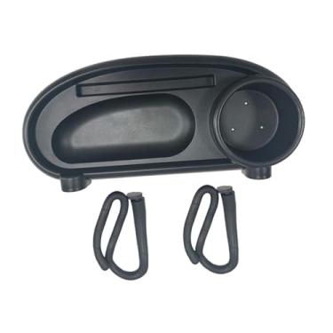 Imagem de oshhni Bandeja universal para carrinho de bebê com porta-copos, removível e fácil de instalar, com divisórias, apoio de braço flexível e suporte para as