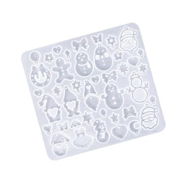 Imagem de Brinco reutilizável de silicone com sinos de boneco de neve para brincos de argila de resina feitos à mão e artesanato de silicone de Natal