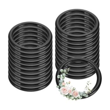 Imagem de PATIKIL 20 anéis de apanhador de sonhos, anéis de plástico de macramê floral de 4,6 cm, faça-você-mesmo, argolas de plástico redondas para fazer artesanato em crochê, pendurar na parede, guirlanda de