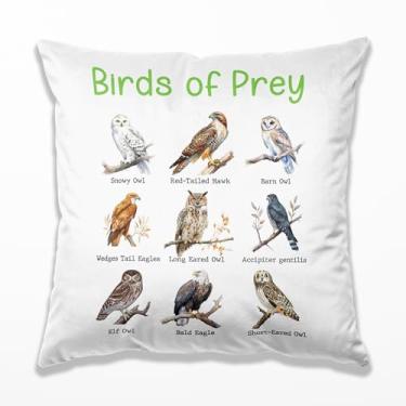 Imagem de TopXmai Capas de almofada de pássaros de rapina 45 x 45 cm, presentes para amantes de pássaros, presentes de caçador, fazenda, natureza, vida selvagem, pássaros, capas decorativas para casa, quarto