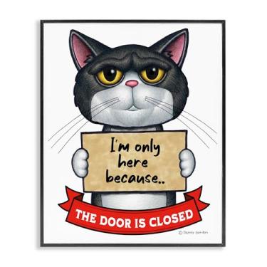 Imagem de Stupell Industries Here Because Door Is Closed Arte giclée emoldurada cinza, design por Danny Gordon Art, 76 x 61 cm