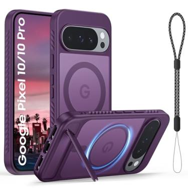 Imagem de Vividarm Capa magnética para Google Pixel 10 Pro/Pixel 10, [suporte invisível embutido] [compatível com acessórios MagSafe] Capa de telefone feminina translúcida fina à prova de choque de 6,3