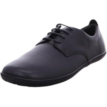 Imagem de GROUNDIES Sapatos masculinos Oxford Palermo Barefoot – Sapatos sociais masculinos de couro confortável com bico largo, palmilha neutra e sola sem queda, Preto, 9 Wide