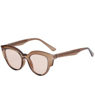 Imagem de JRLLFD Óculos de sol vintage femininos, armação pequena, masculino, óculos de direção, ambiente externo, feminino, UV400 (chá marrom)