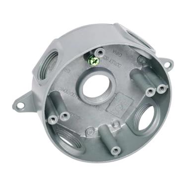 Imagem de RNXRZANK Caixa de Junção Redonda, Caixa de Conexão Elétrica, Placa de Montagem, Tampa Articulada à Prova D'água E Poeira, Material PP, Adequada para Jardim, B, Tamanho real