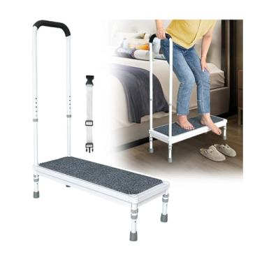 Imagem de NEAUDE Banco Com Alça Para Idosos, Degraus Cabeceira Médica, Camas Altas, Corrimão De Segurança Suv, Resistente, Ajustável, 180 Kg, Escadas Cama Deficientes, Plataforma Larga - 31