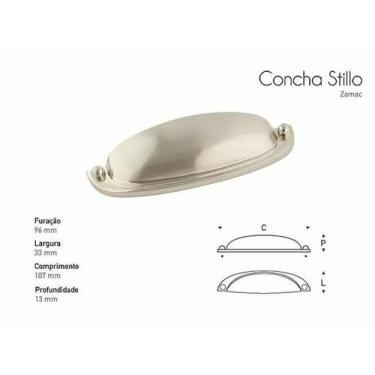 Imagem de Puxador Concha Stillo 96Mm Preto - Gruppa