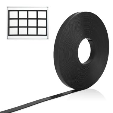 Imagem de Fita Magnética em Rolo, Tiras Finas 10m Comprimento Bordas Magnéticas para Lousa Branca Divisórias Gráficas Acessórios Arte para Escritório Fita Marcação Linhas Salas Aula Escolares (Preta)