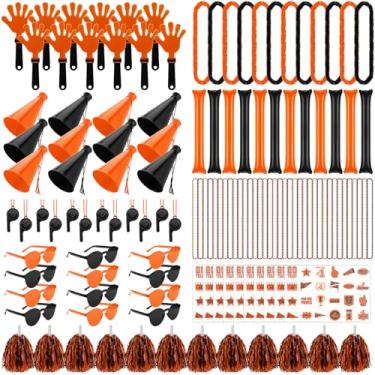 Imagem de Soulchen 360 peças de acessórios de espírito de equipe escolar a granel Team Spirit Day sortido palitos de trovão apitos apitos de mão megafone pompons de torcida óculos adesivo para eventos