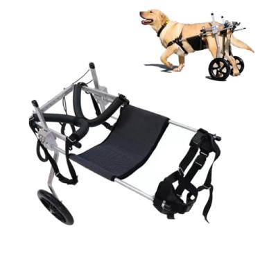 Imagem de HGTRH Cadeira de rodas ajustável para cães, auxílio para mobilidade de animais de estimação com alça de apoio e rodas silenciosas, suporte traseiro com displasia do quadril, artrite e lesão na perna