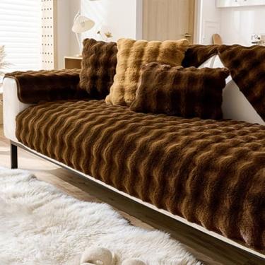 Imagem de HGTRH Capa de sofá sofá de canto em forma de L com encosto alto 2 lugares peça de canto de 3 lugares, capa de sofá em forma de U grande XXL, capa de sofá antiderrapante fundo de silicone, confortável